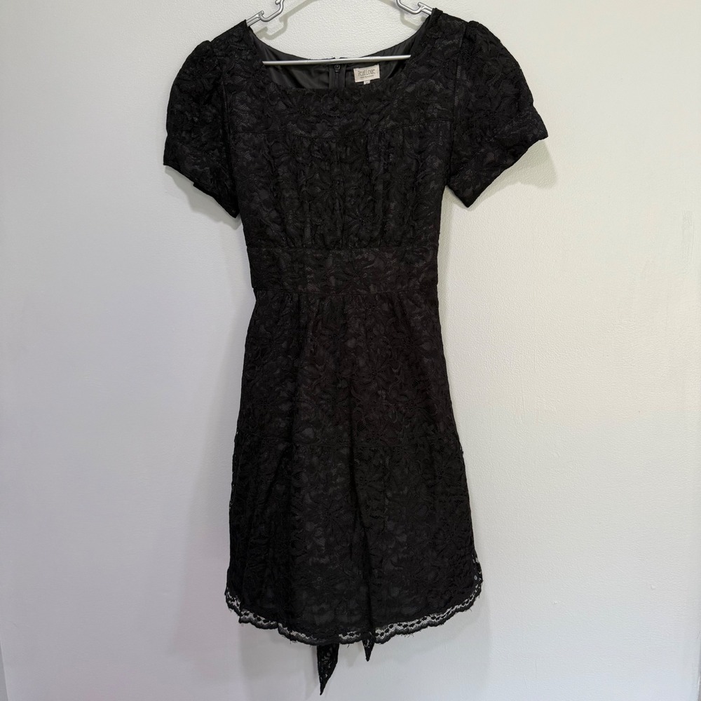 Pearl Lowe for Peacocks Black Lace Puff Sleeve Dress Women's Size‎ 16